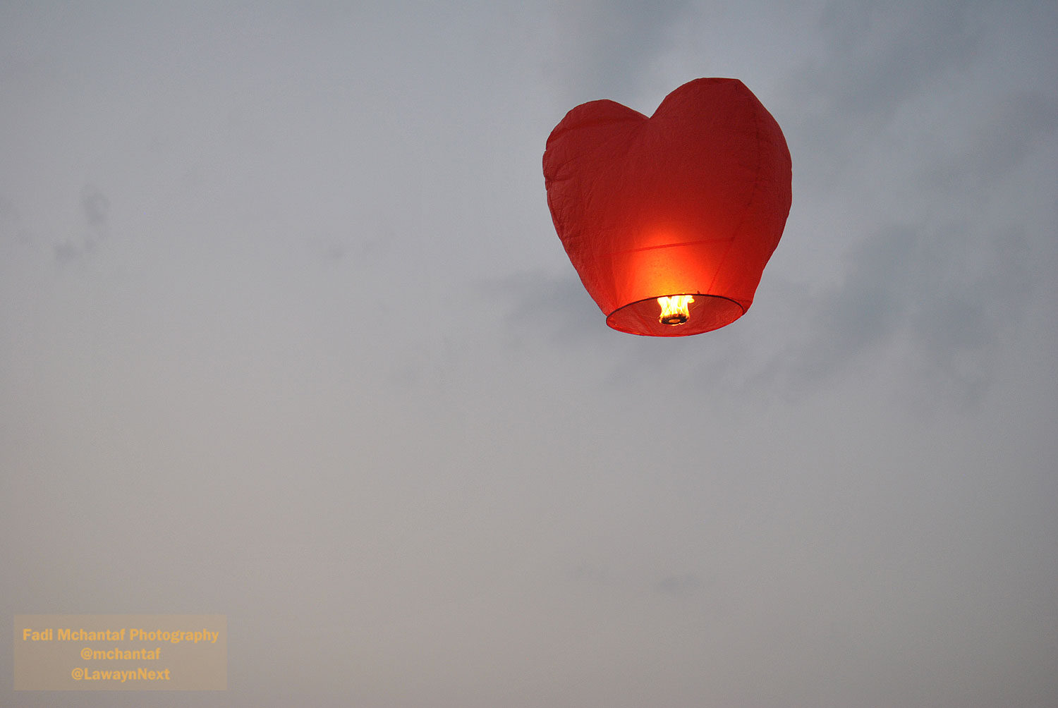 heart shaped sky lantern at Karon beachside